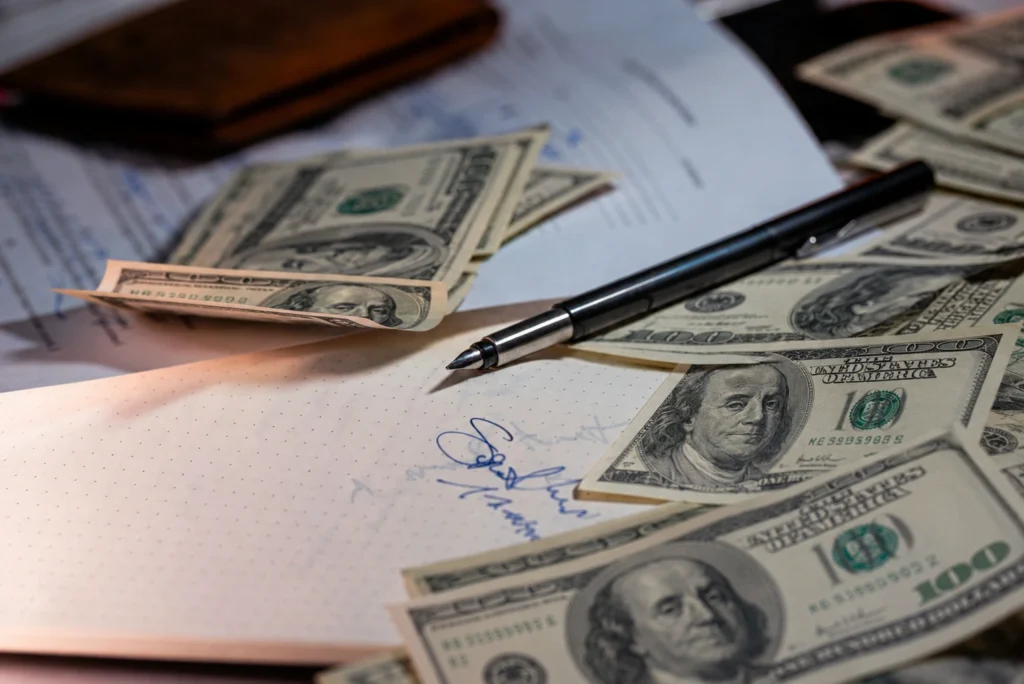 Photo of US dollars and fountain pen